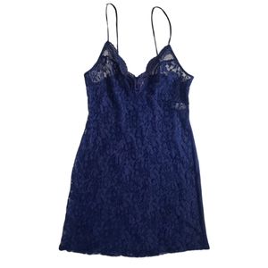 Vintage Navy Blue Negligee Slip